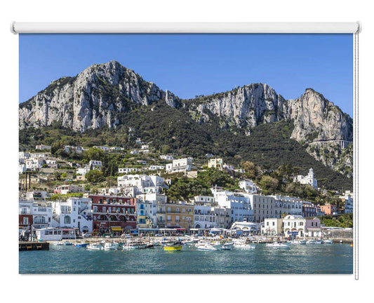 Capri Italy Marina Grande Harbor Printed Roller Blind - 1X3215509 - Art Fever - Art Fever