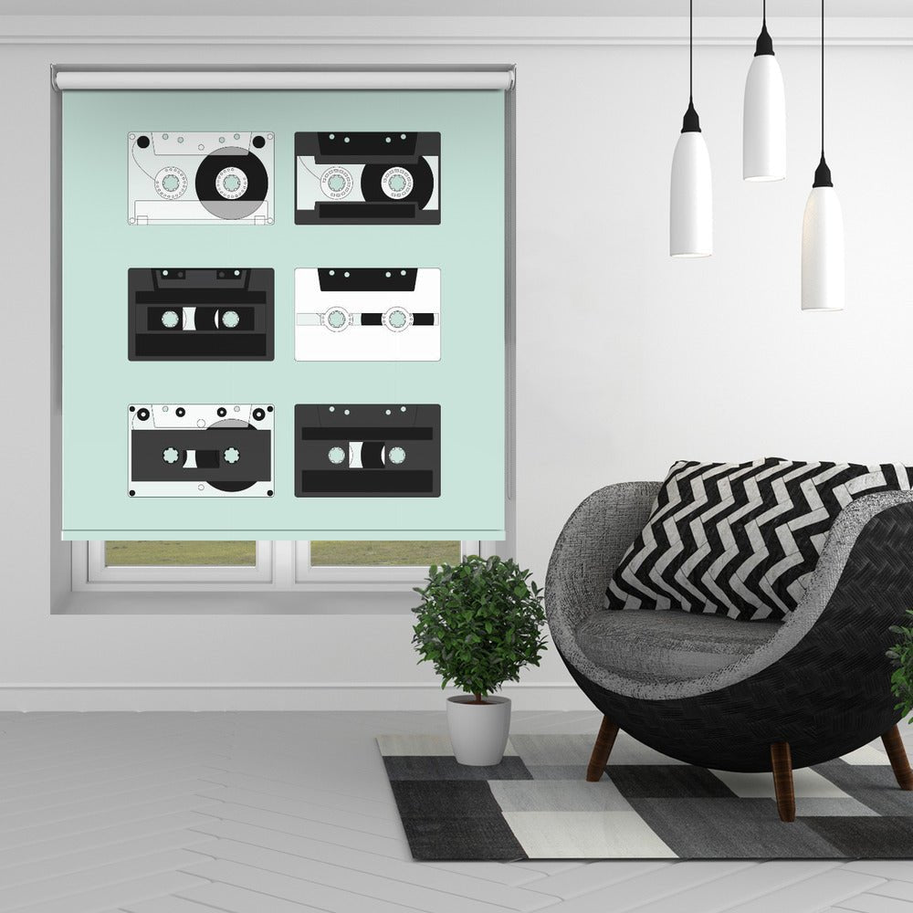 Cassette Pattern 2 Printed Picture Photo Roller Blind - 1X2899458 - Art Fever - Art Fever