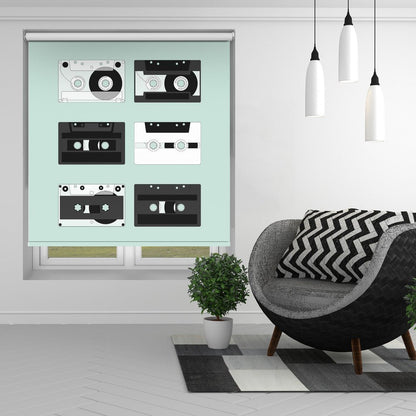 Cassette Pattern 2 Printed Picture Photo Roller Blind - 1X2899458 - Art Fever - Art Fever