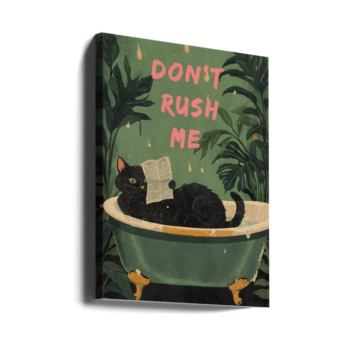 Cat Lounging In A Vintage Bathtub - 1X3082361 Canvas Print Wall Art - ART FEVER - Art Fever