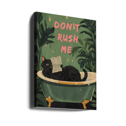 Cat Lounging In A Vintage Bathtub - 1X3082361 Canvas Print Wall Art - ART FEVER - Art Fever