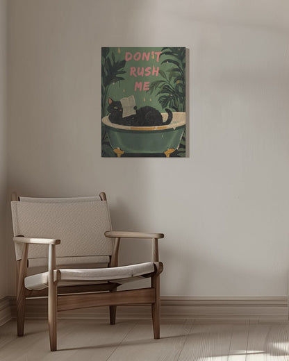 Cat Lounging In A Vintage Bathtub - 1X3082361 Canvas Print Wall Art - ART FEVER - Art Fever