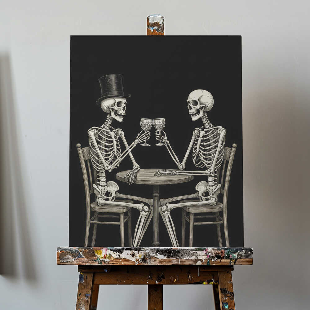 Celebrating Skeletons Canvas Print Wall Art 1X3326602 - ART FEVER - Art Fever