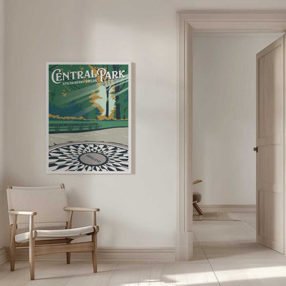 Central Park New York Travel Print Canvas Print Wall Art 1X2666089 - ART FEVER - Art Fever