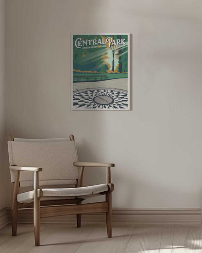 Central Park New York Travel Print Canvas Print Wall Art 1X2666089 - ART FEVER - Art Fever