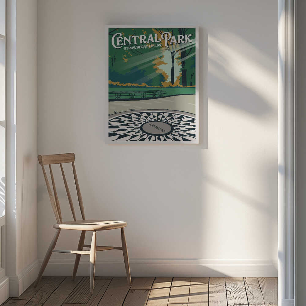 Central Park New York Travel Print Canvas Print Wall Art 1X2666089 - ART FEVER - Art Fever