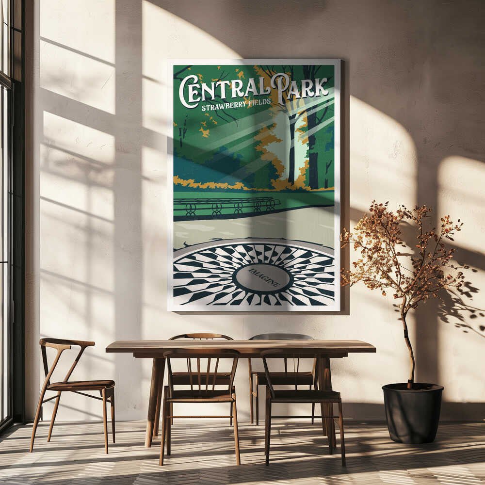 Central Park New York Travel Print Canvas Print Wall Art 1X2666089 - ART FEVER - Art Fever
