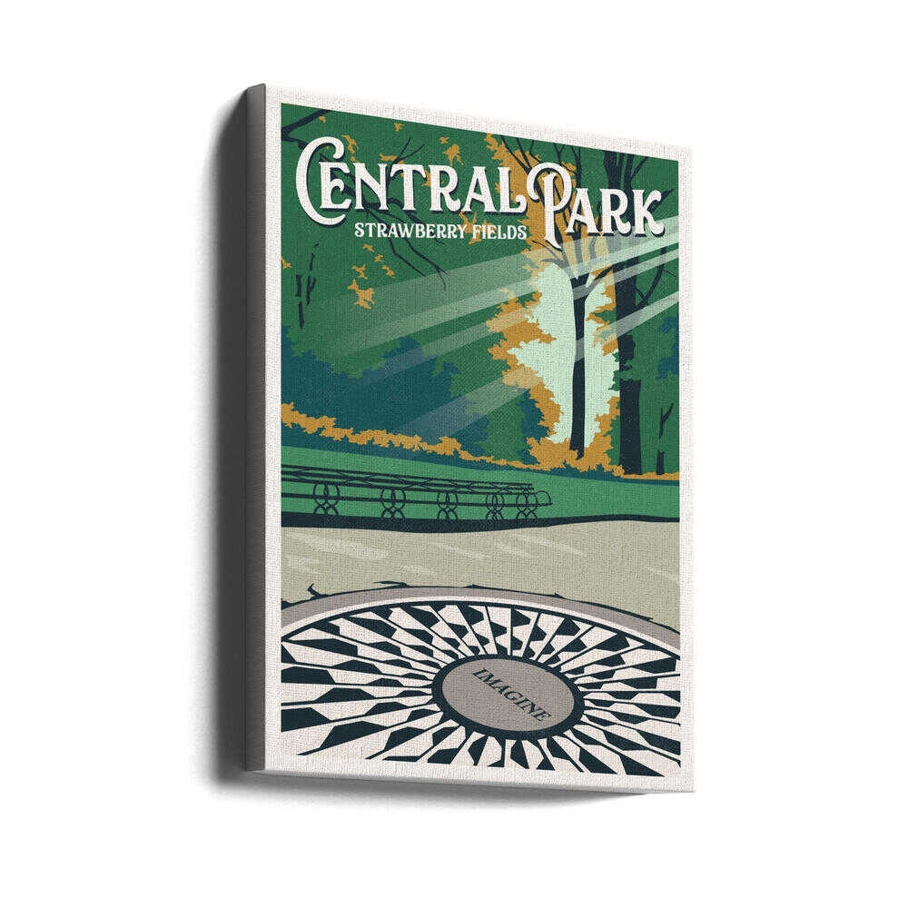 Central Park New York Travel Print Canvas Print Wall Art 1X2666089 - ART FEVER - Art Fever
