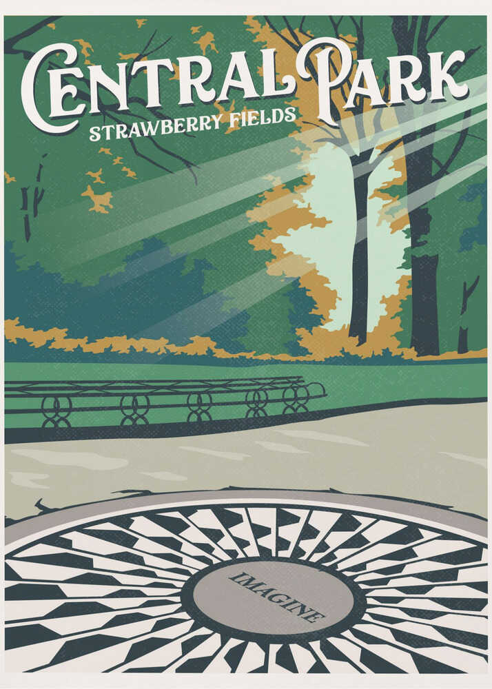 Central Park New York Travel Print Canvas Print Wall Art 1X2666089 - ART FEVER - Art Fever