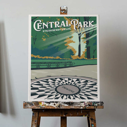 Central Park New York Travel Print Canvas Print Wall Art 1X2666089 - ART FEVER - Art Fever