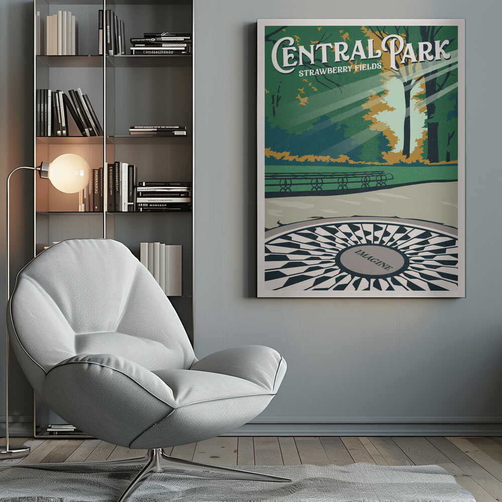 Central Park New York Travel Print Canvas Print Wall Art 1X2666089 - ART FEVER - Art Fever