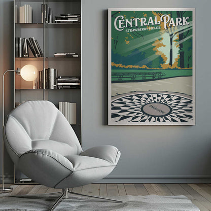 Central Park New York Travel Print Canvas Print Wall Art 1X2666089 - ART FEVER - Art Fever