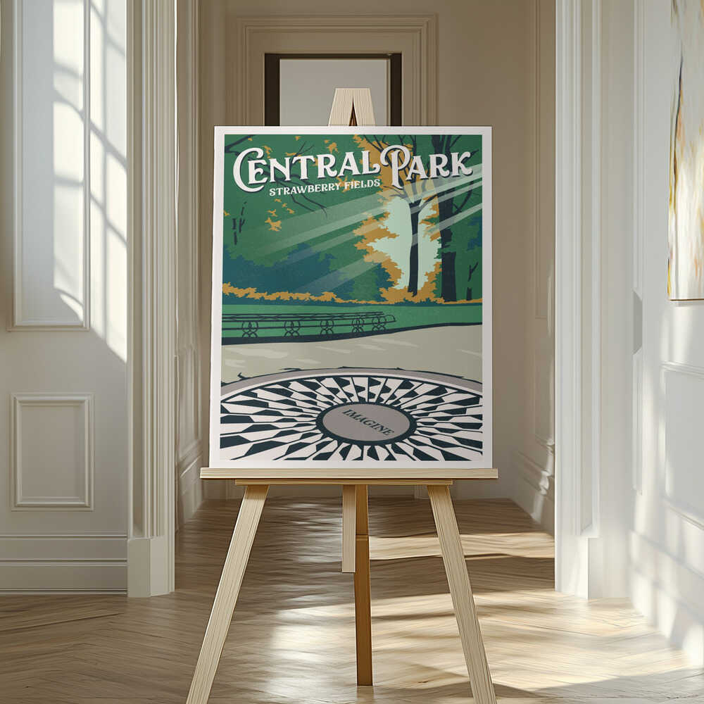 Central Park New York Travel Print Canvas Print Wall Art 1X2666089 - ART FEVER - Art Fever