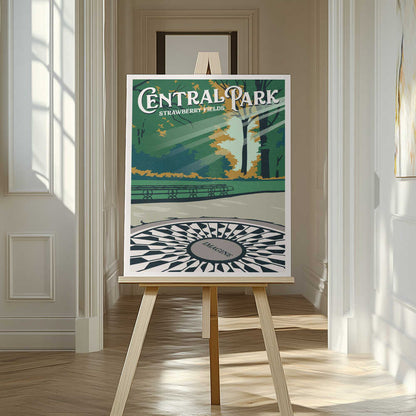 Central Park New York Travel Print Canvas Print Wall Art 1X2666089 - ART FEVER - Art Fever