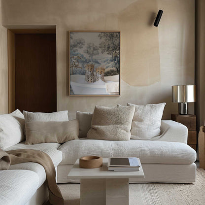 Cheetah Bath Time Duo Canvas Print Wall Art 1X3062979 - ART FEVER - Art Fever