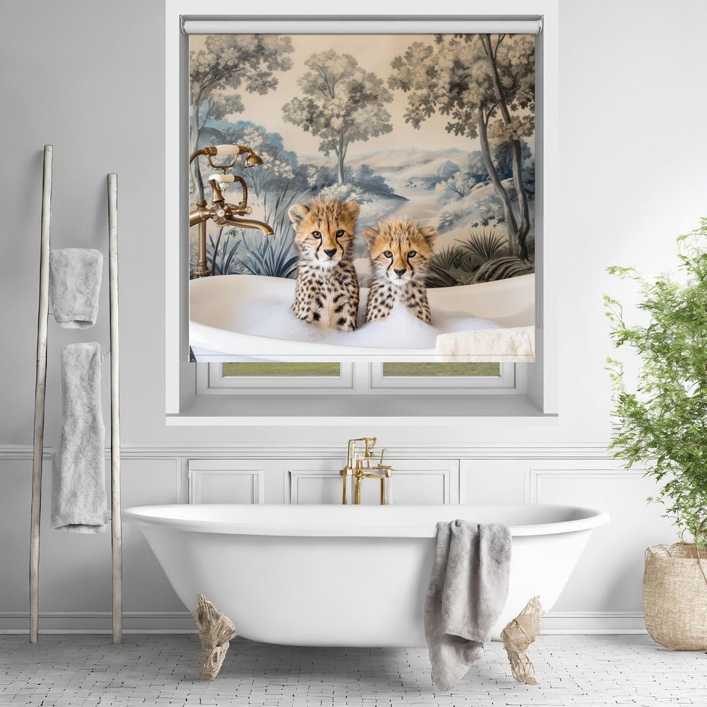 Cheetah Bath Time Duo Printed Picture Photo Roller Blind - 1X3062979 - Art Fever - Art Fever