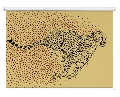 Cheetah Full Sprint Printed Picture Photo Roller Blind - 1X2575190 - Pictufy - Art Fever