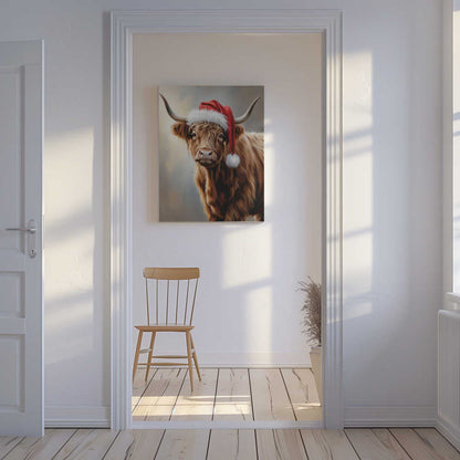 Christmas Highland Cow Canvas Print Wall Art 1X3231123 - ART FEVER - Art Fever