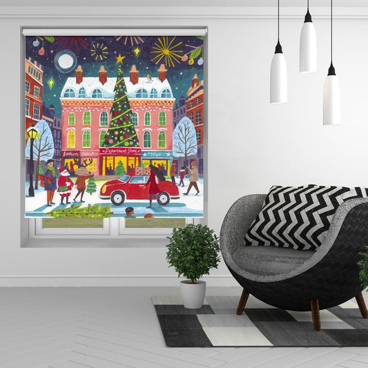 Christmas in the City Printed Picture Photo Roller Blind - 1X2927593 - Art Fever - Art Fever