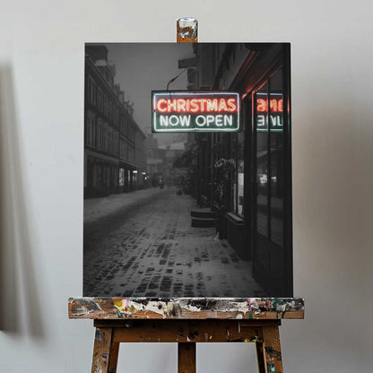 Christmas Now Open Canvas Print Wall Art 1X3230046 - ART FEVER - Art Fever