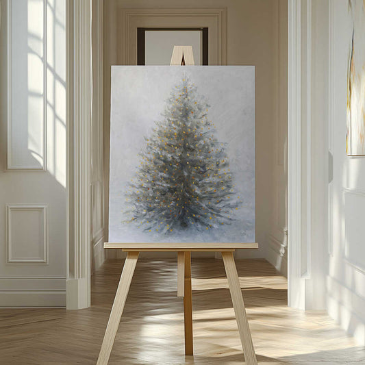 Christmas Tree In Snow Canvas Print Wall Art 1X3317397 - ART FEVER - Art Fever
