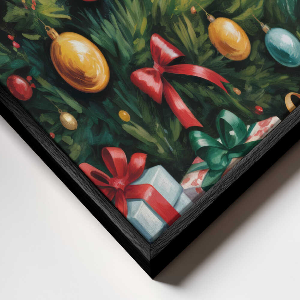 Christmas Tree With Presents Canvas Print Wall Art 1X3231141 - ART FEVER - Art Fever