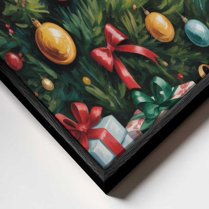 Christmas Tree With Presents Canvas Print Wall Art 1X3231141 - ART FEVER - Art Fever