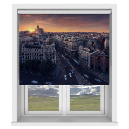 City of Madrid at Sunset Printed Picture Photo Roller Blind - 1X1215124 - Art Fever - Art Fever