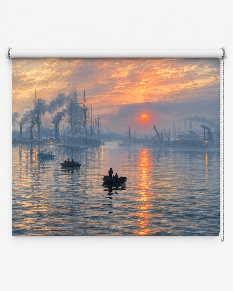 Claude Monet Impression Sunrise Reimagined Printed Picture Roller Blind - RB1509 - Art Fever - Art Fever