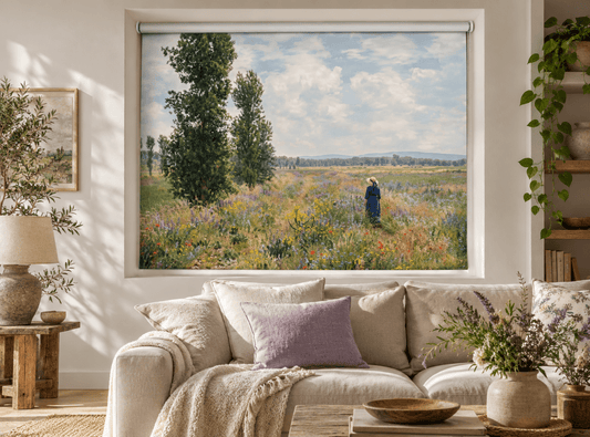 Claude Monet Poppy Fields near Argenteuil Reimagined Printed Picture Roller Blind - RB1515 - Art Fever - Art Fever