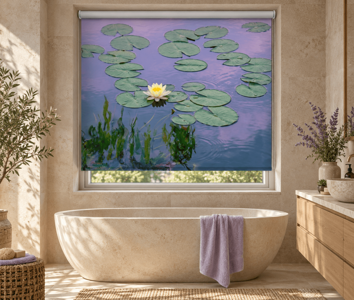 Claude Monet’s Water Lilies Reimagined Printed Picture Roller Blind - RB1507 - Art Fever - Art Fever