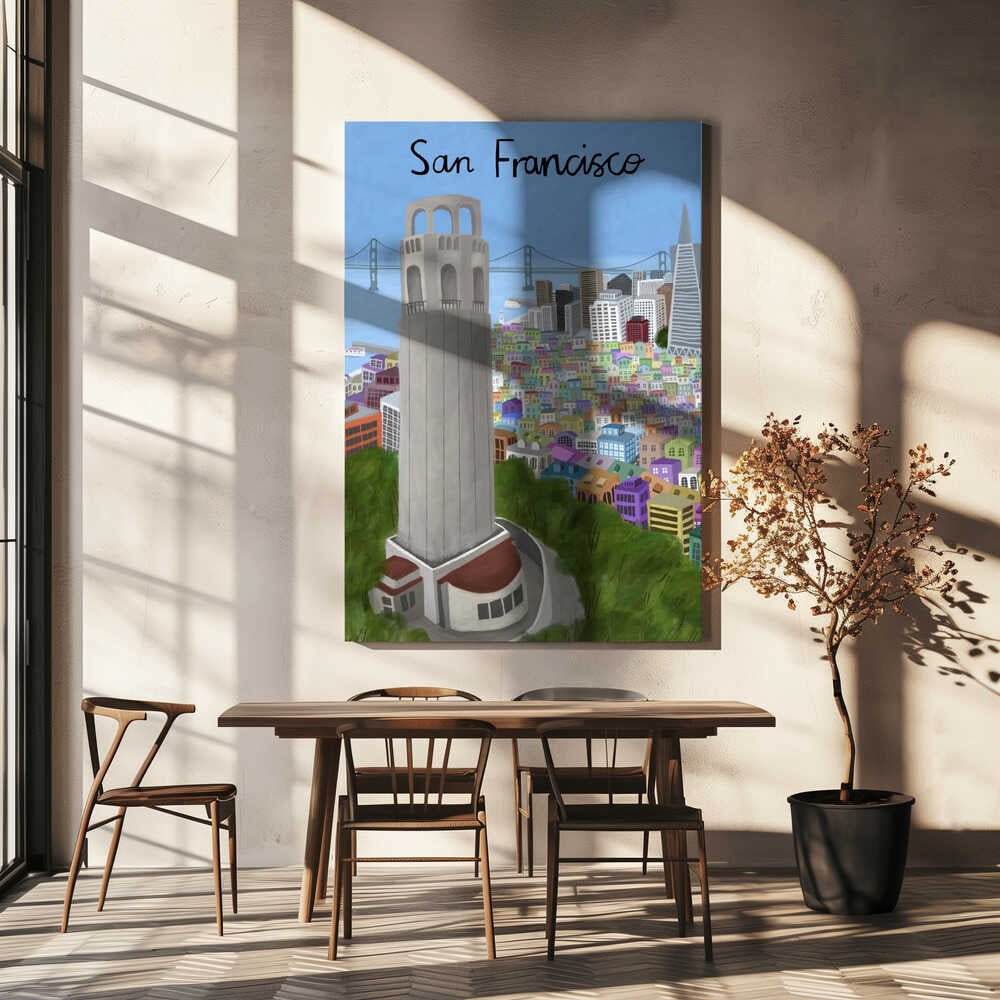 Coit Tower, San Francisco, USA by Artist Carla Daly Canvas Print Wall Art 1X2896643 - ART FEVER - Art Fever