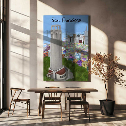 Coit Tower, San Francisco, USA by Artist Carla Daly Canvas Print Wall Art 1X2896643 - ART FEVER - Art Fever