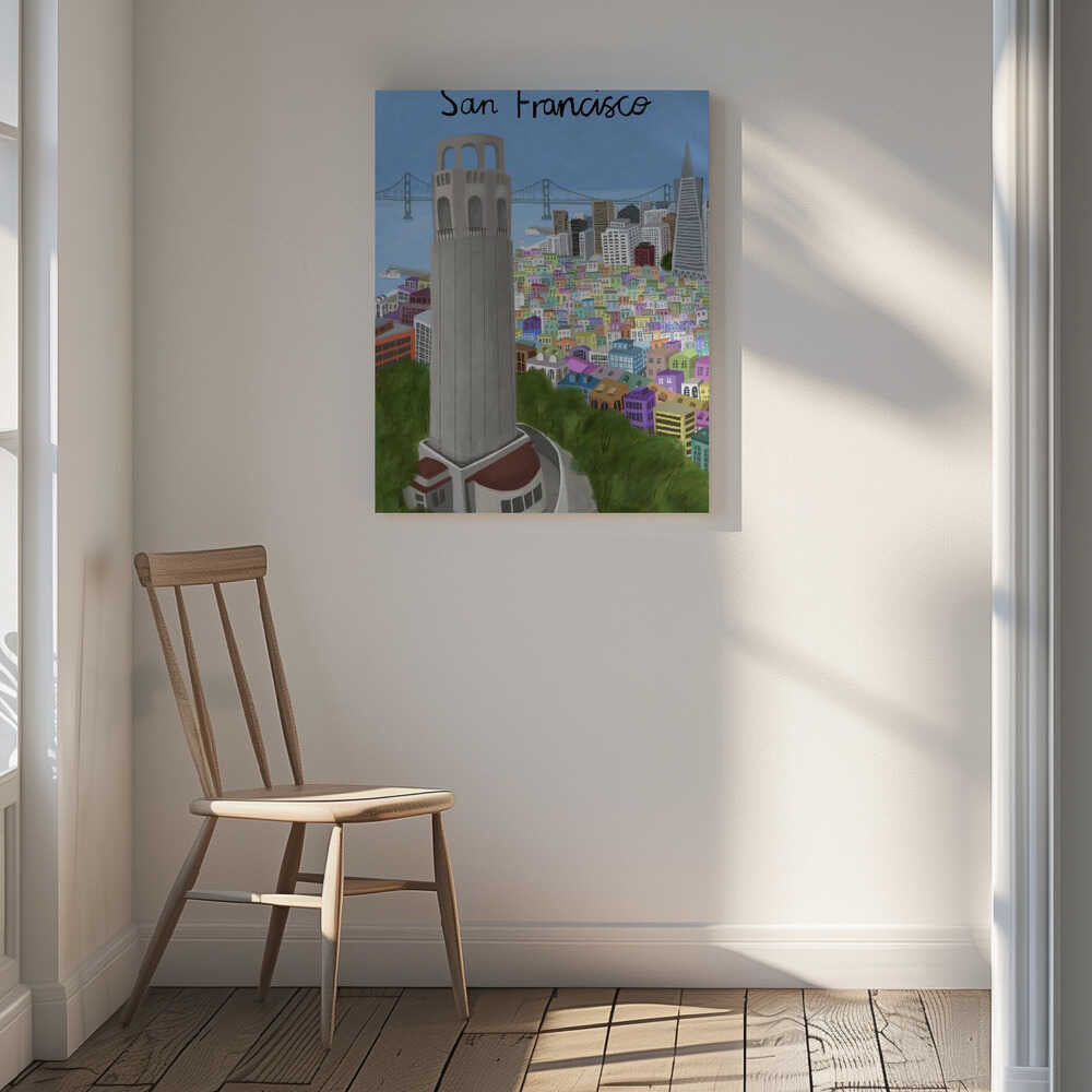 Coit Tower, San Francisco, USA by Artist Carla Daly Canvas Print Wall Art 1X2896643 - ART FEVER - Art Fever
