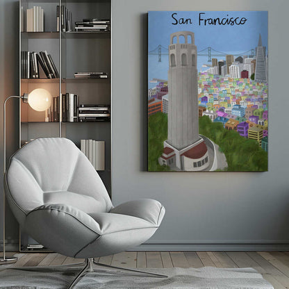 Coit Tower, San Francisco, USA by Artist Carla Daly Canvas Print Wall Art 1X2896643 - ART FEVER - Art Fever