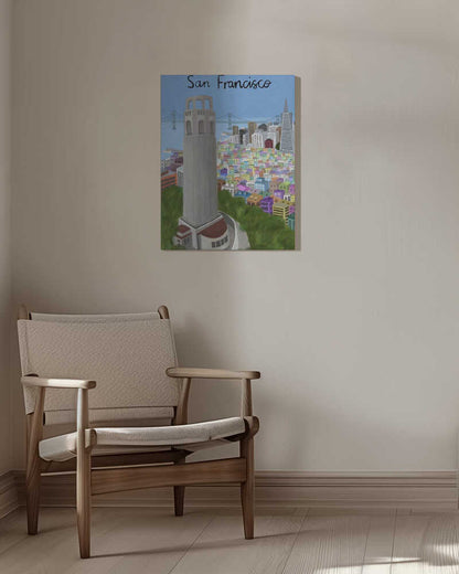 Coit Tower, San Francisco, USA by Artist Carla Daly Canvas Print Wall Art 1X2896643 - ART FEVER - Art Fever