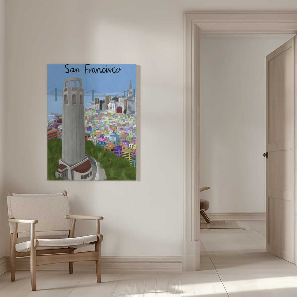 Coit Tower, San Francisco, USA by Artist Carla Daly Canvas Print Wall Art 1X2896643 - ART FEVER - Art Fever