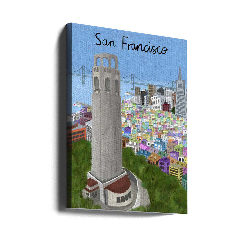 Coit Tower, San Francisco, USA by Artist Carla Daly Canvas Print Wall Art 1X2896643 - ART FEVER - Art Fever