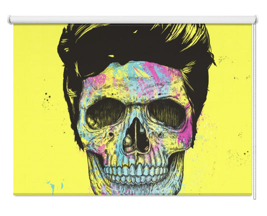 Colour your skull skeleton illustration Printed Picture Photo Roller Blind - 1X2431316 - Art Fever - Art Fever