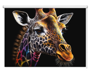 Colourful Giraffe Portrait Printed Picture Photo Roller Blind - RB1456 - Art Fever - Art Fever