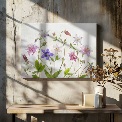 Columbine Floral Art Canvas Print Wall Art 1X1474479 - ART FEVER - Art Fever