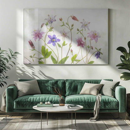 Columbine Floral Art Canvas Print Wall Art 1X1474479 - ART FEVER - Art Fever