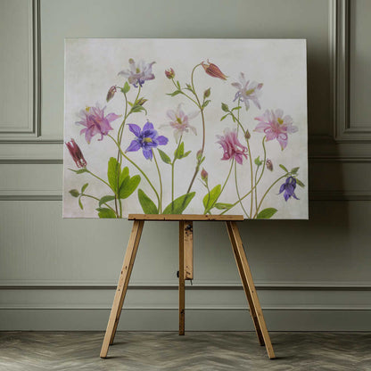 Columbine Floral Art Canvas Print Wall Art 1X1474479 - ART FEVER - Art Fever