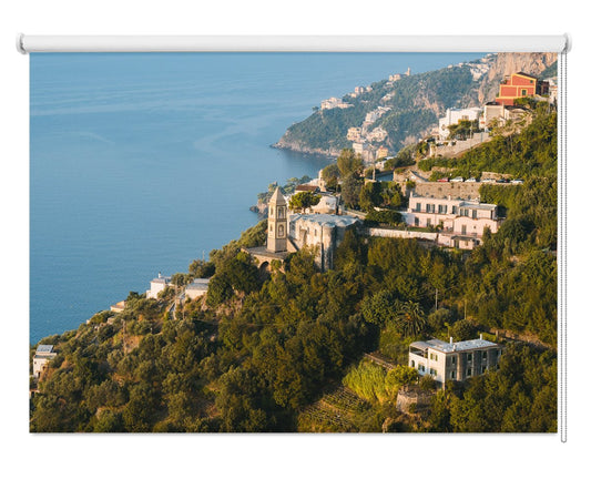 Conca dei Marini Amalfi Coast Hillside Church Printed Roller Blind - RB1471 - Art Fever - Art Fever