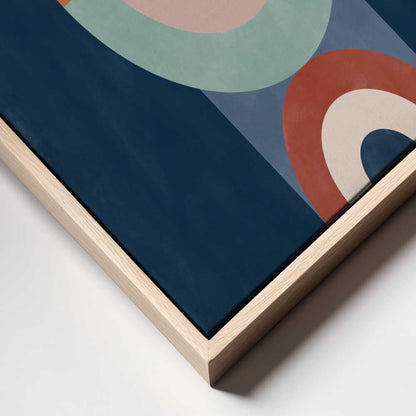 Concentric Circles And Semi - Circles In Blue Canvas Print Wall Art 1X2553265 - ART FEVER - Art Fever