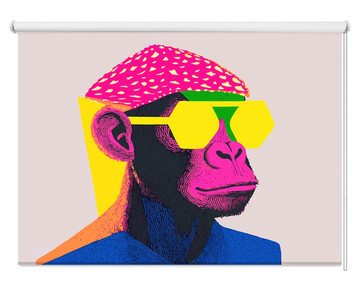 Cool Monkey Pop Art Printed Picture Photo Roller Blind - 1X2910428 - Art Fever - Art Fever