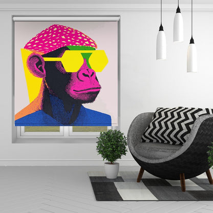 Cool Monkey Pop Art Printed Picture Photo Roller Blind - 1X2910428 - Art Fever - Art Fever