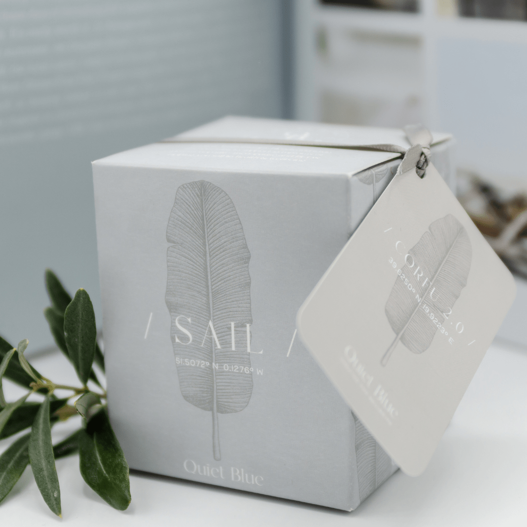 CORFU 2.0 Lime + Basil Wellbeing Candle - Quiet Blue - Art Fever