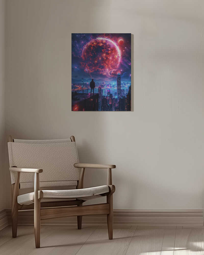 Cosmic Cityscape Canvas Print Wall Art 1X2813002 - ART FEVER - Art Fever