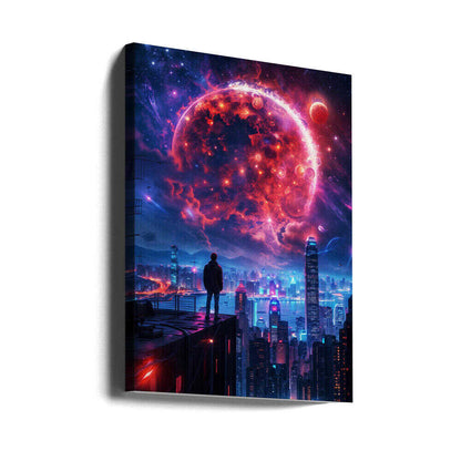 Cosmic Cityscape Canvas Print Wall Art 1X2813002 - ART FEVER - Art Fever